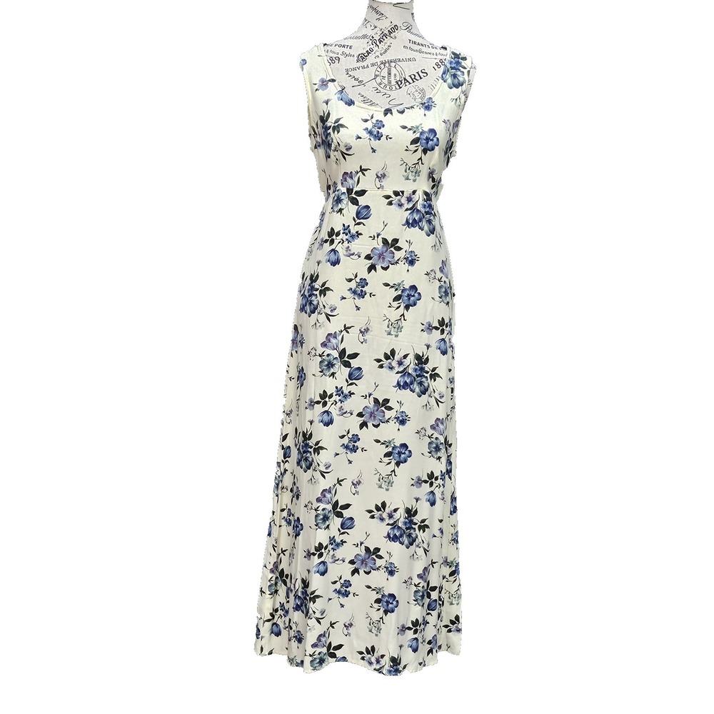 Vtg All That‎ Jazz Maxi Dress L 11/12 Floral Cottagecore Coquette Y2K 90s Fairy